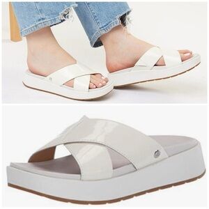 UGG - Emily Slide Sandal in White/Ivory. Size 9.5